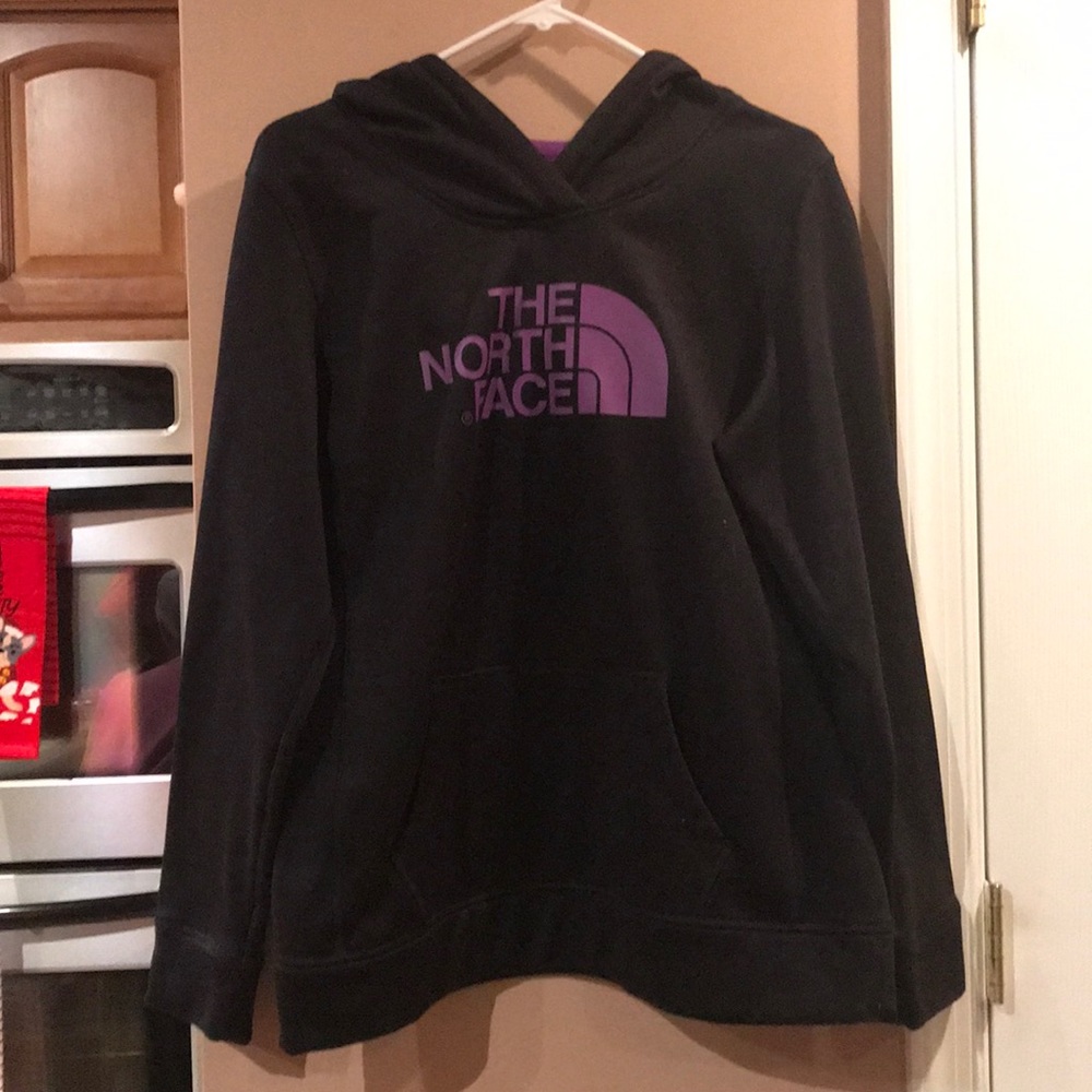 Black and purple North Face sweatshirt